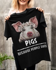 Pigs because people suck - for pig lover Classic T-Shirt apparel-classic-tshirt-lifestyle-front-117