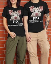 Pigs because people suck - for pig lover Classic T-Shirt apparel-classic-tshirt-lifestyle-front-150