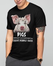 Pigs because people suck - for pig lover Classic T-Shirt apparel-classic-tshirt-lifestyle-front-165