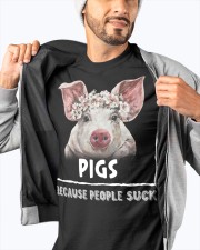 Pigs because people suck - for pig lover Classic T-Shirt apparel-classic-tshirt-lifestyle-front-93