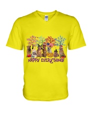 Dogue de Bordeaux happy everything for dogue de bordeaux lover V-Neck T-Shirt tile