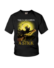 Black Cat yes i can drive a stick - For Cat Lover Youth T-Shirt tile