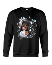 Rottweiler magical white rose - Rottweiler lover Crewneck Sweatshirt tile