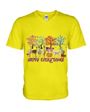 Llama happy everything Irish for Wolfhound lover V-Neck T-Shirt tile