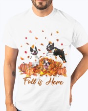 Boston Terriers fall is here - for Boston Terrier lover Classic T-Shirt apparel-classic-tshirt-lifestyle-front-96