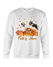 Boston Terriers fall is here - for Boston Terrier lover Crewneck Sweatshirt tile