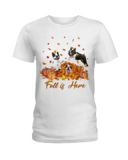 Boston Terriers fall is here - for Boston Terrier lover Ladies T-Shirt tile