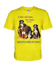 Greater Swiss Mountain Dog just fine V-Neck T-Shirt tile