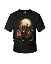 Three Rottweilers happy halloween - for Rottweiler lover Youth T-Shirt tile