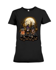 Three Rottweilers happy halloween - for Rottweiler lover Premium Fit Ladies Tee tile