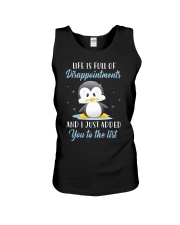 Penguin life is full of disappointments Unisex Tank tile