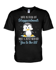 Penguin life is full of disappointments V-Neck T-Shirt tile
