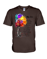 To my son cus V-Neck T-Shirt tile