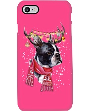 Boston Terrier reindeer under snow for boston terrier lover Phone Case tile