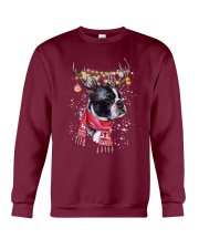 Boston Terrier reindeer under snow for boston terrier lover Crewneck Sweatshirt tile