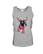 Boston Terrier reindeer under snow for boston terrier lover Unisex Tank tile