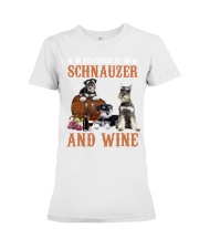 Powered By Schnauzer dog lover Premium Fit Ladies Tee tile