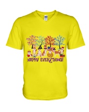 Akita inu happy everything for Akita inu lover V-Neck T-Shirt tile