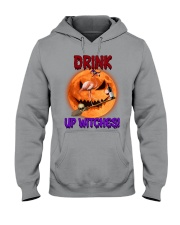 Flamingo drink up witches for flamingo lover Hooded Sweatshirt tile