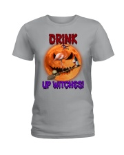 Flamingo drink up witches for flamingo lover Ladies T-Shirt tile
