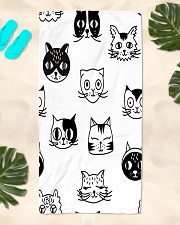 Cats Black and White Beach Towel Beach Towel aos-towelbeach-vertical-front-lifestyle-2