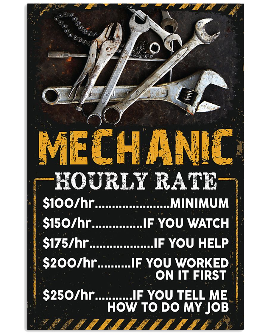 Mechanic's Hourly Rate 11x17 Poster