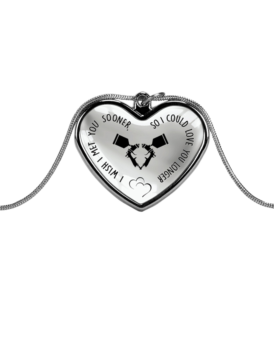 Cute Painter's Lady Metallic Heart Necklace