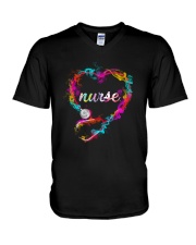 Cute Nurse Stethoscope with Color Splash V-Neck T-Shirt thumbnail