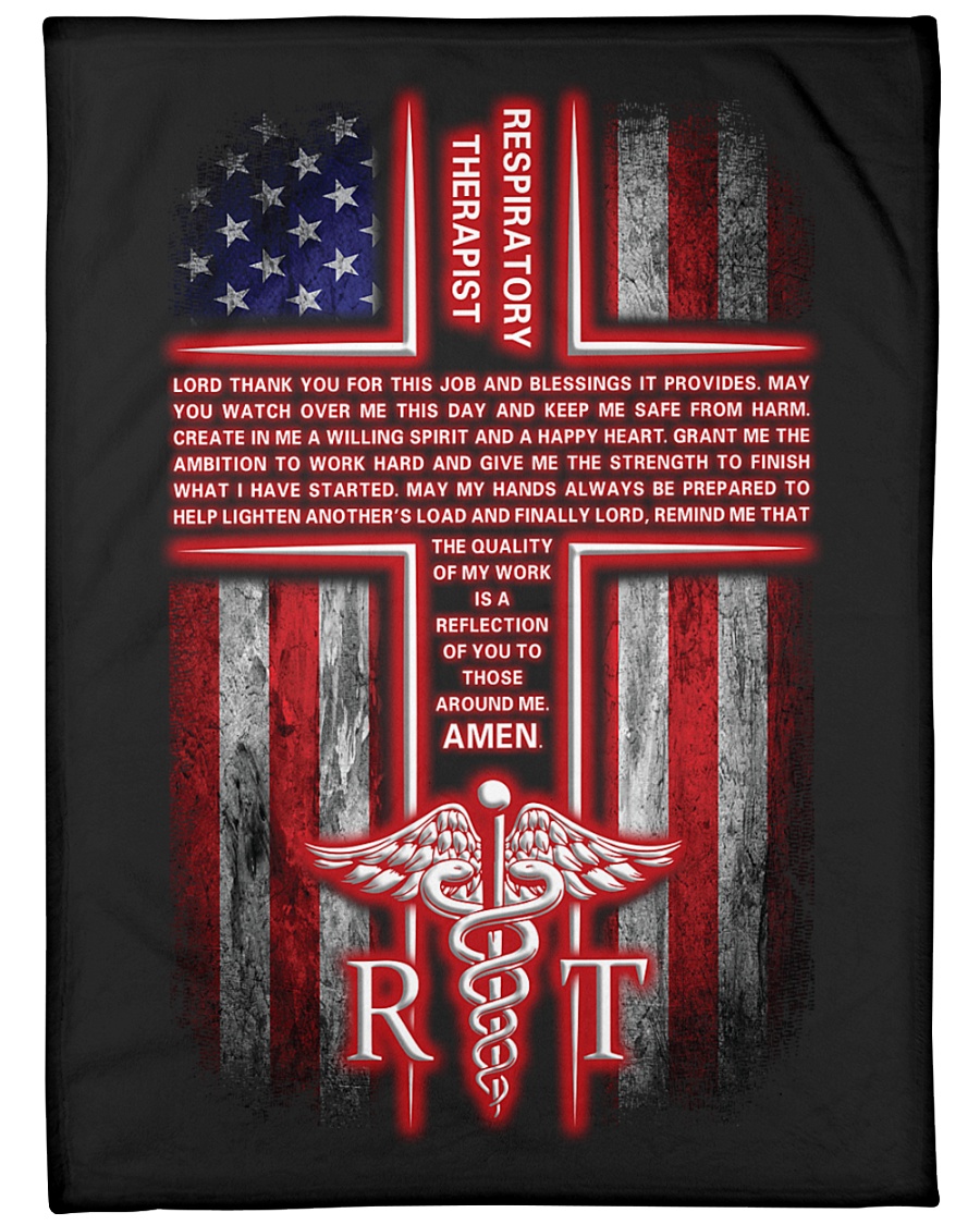 Respiratory Therapist's Prayer Large Fleece Blanket - 60" x 80"