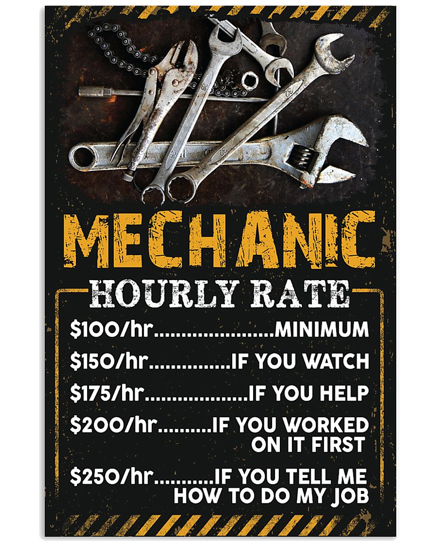 Mechanic's Hourly Rate 11x17 Poster