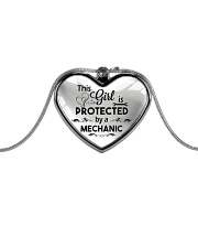 Cute Mechanic's Lady Metallic Heart Necklace front