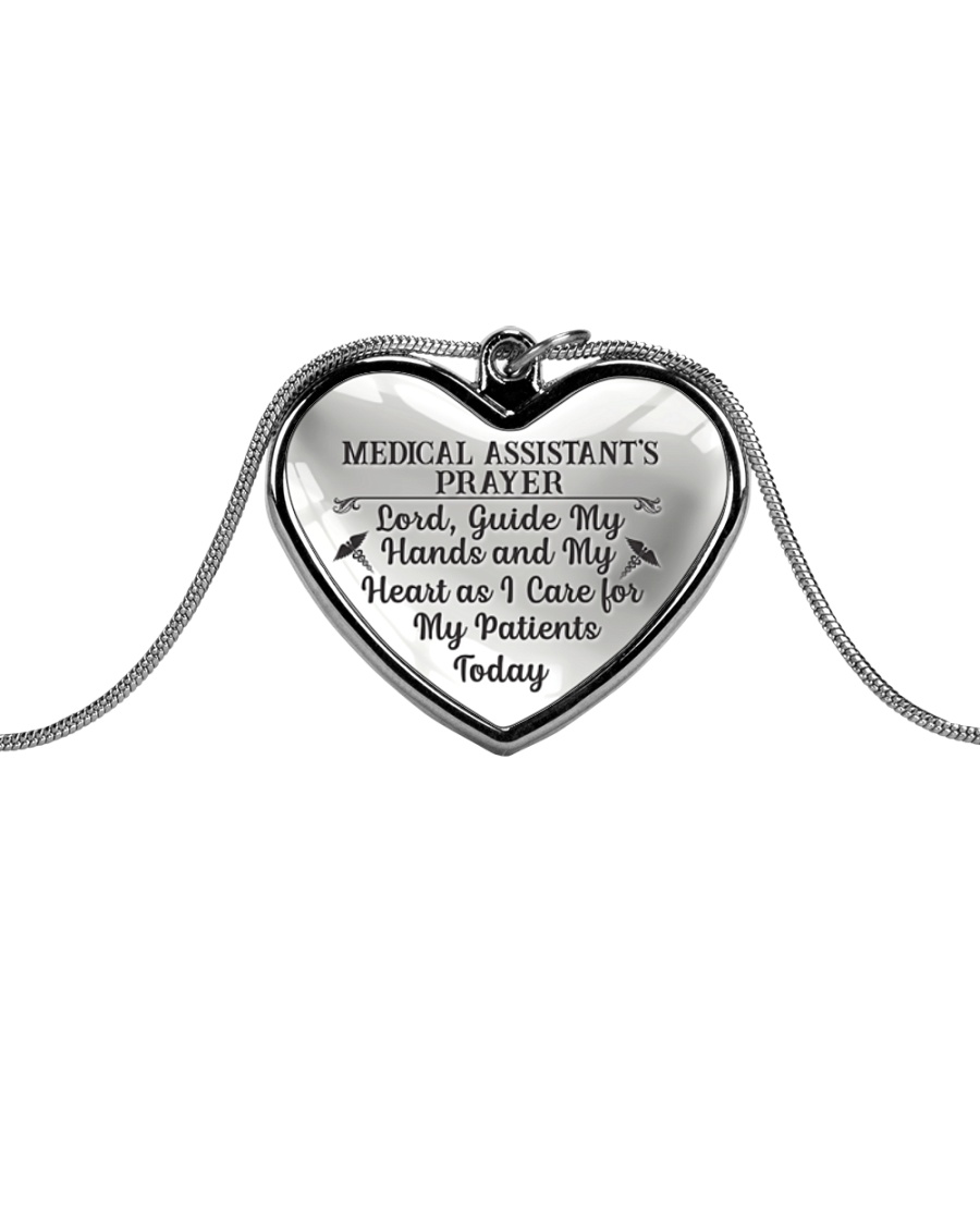 Proud Medical Assistant's Prayer Metallic Heart Necklace