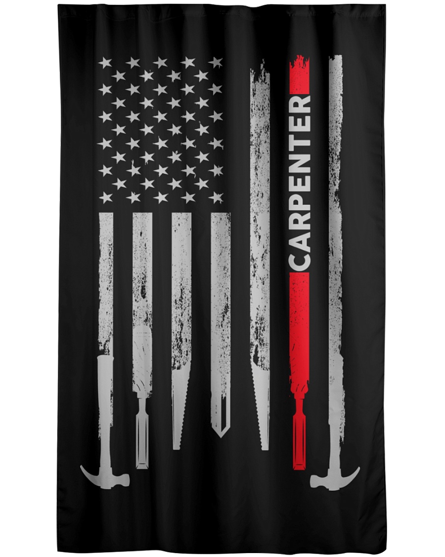 Carpenter USA Flag Window Curtain - Blackout