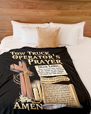 Tow Truck Operator's Prayer Large Fleece Blanket - 60" x 80" aos-coral-fleece-blanket-60x80-lifestyle-front-02