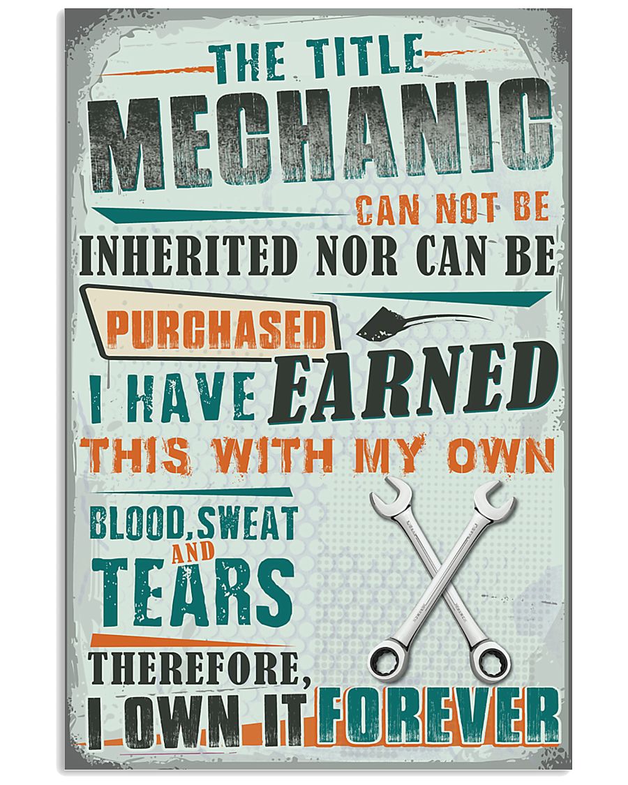 Proud Mechanic 11x17 Poster
