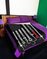 Longshoreman USA Flag Large Fleece Blanket - 60" x 80" aos-coral-fleece-blanket-60x80-lifestyle-front-01