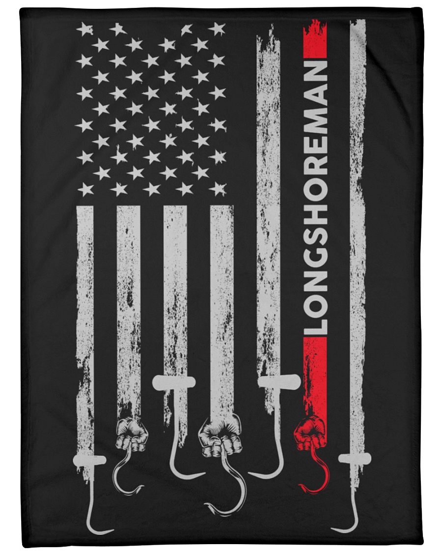 Longshoreman USA Flag Large Fleece Blanket - 60" x 80"