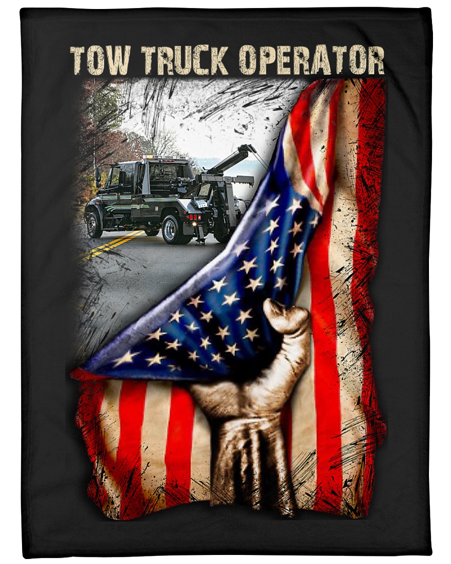 Tow Truck Operator USA Flag Large Fleece Blanket - 60" x 80"
