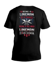 Being A Retried Lineman is Truly An Honor V-Neck T-Shirt thumbnail