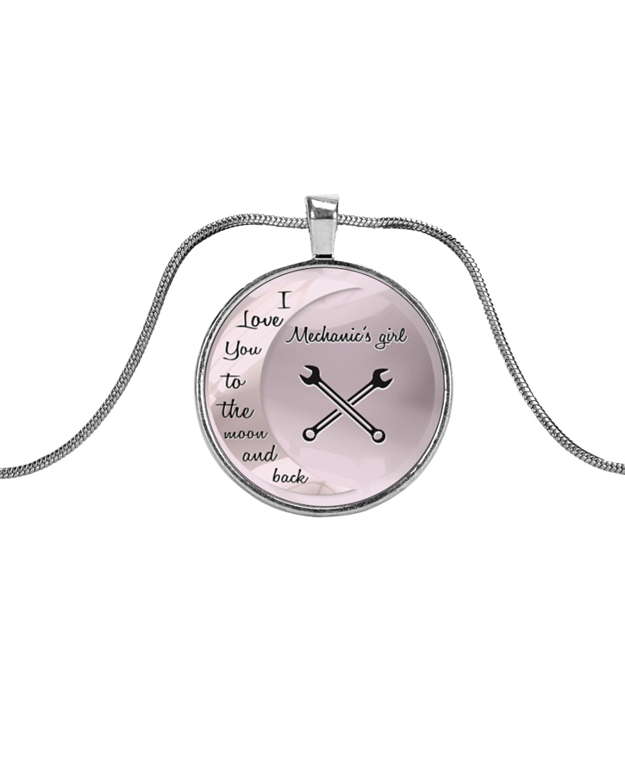 Cute Mechanic's Lady Metallic Circle Necklace