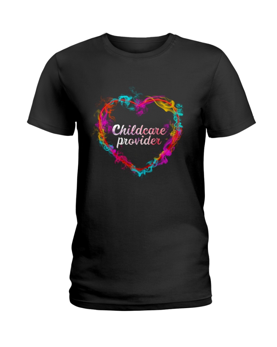 Childcare Provider Color Splash Heart Ladies T-Shirt