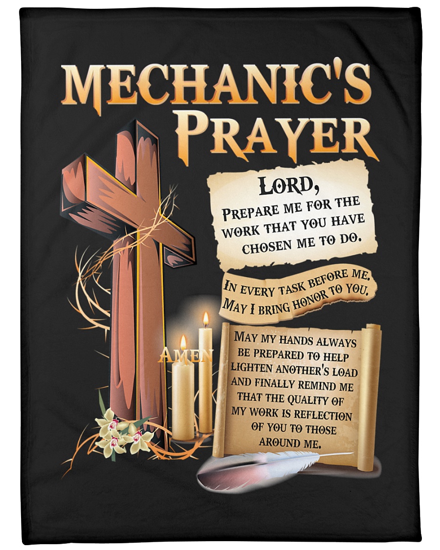Mechanic's Prayer Large Fleece Blanket - 60" x 80"