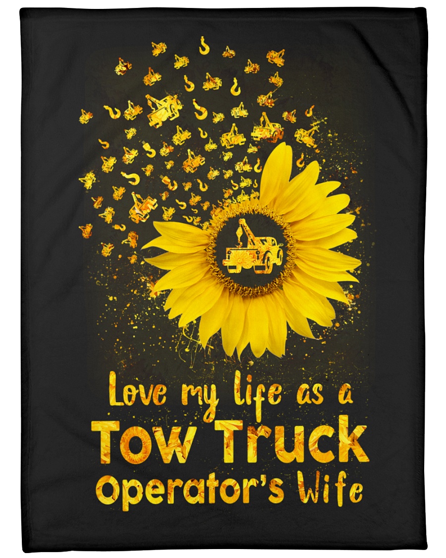 Love my Tow Truck Operator's Wife Life Large Fleece Blanket - 60" x 80"