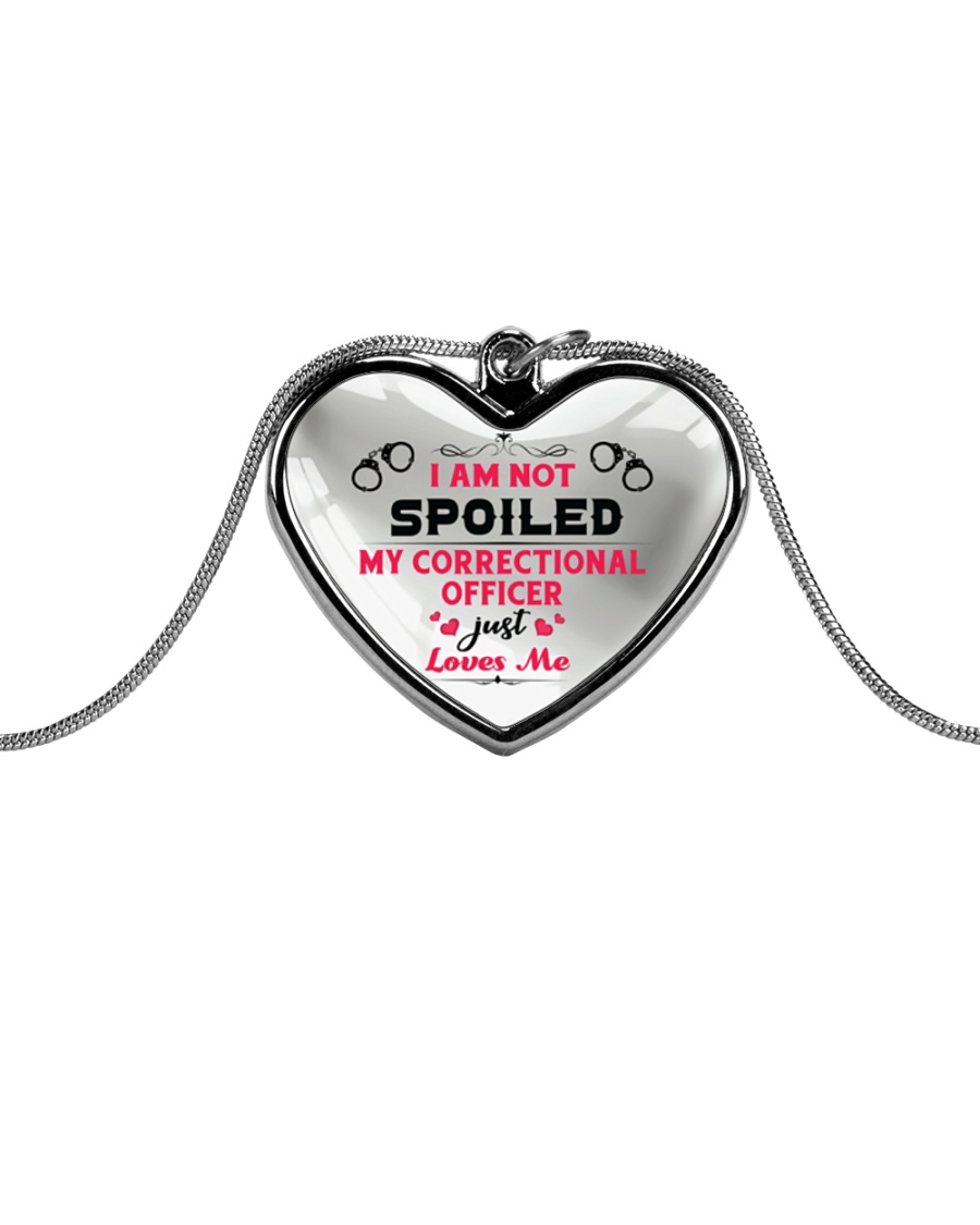 Cute Correctional Officer's Lady Metallic Heart Necklace