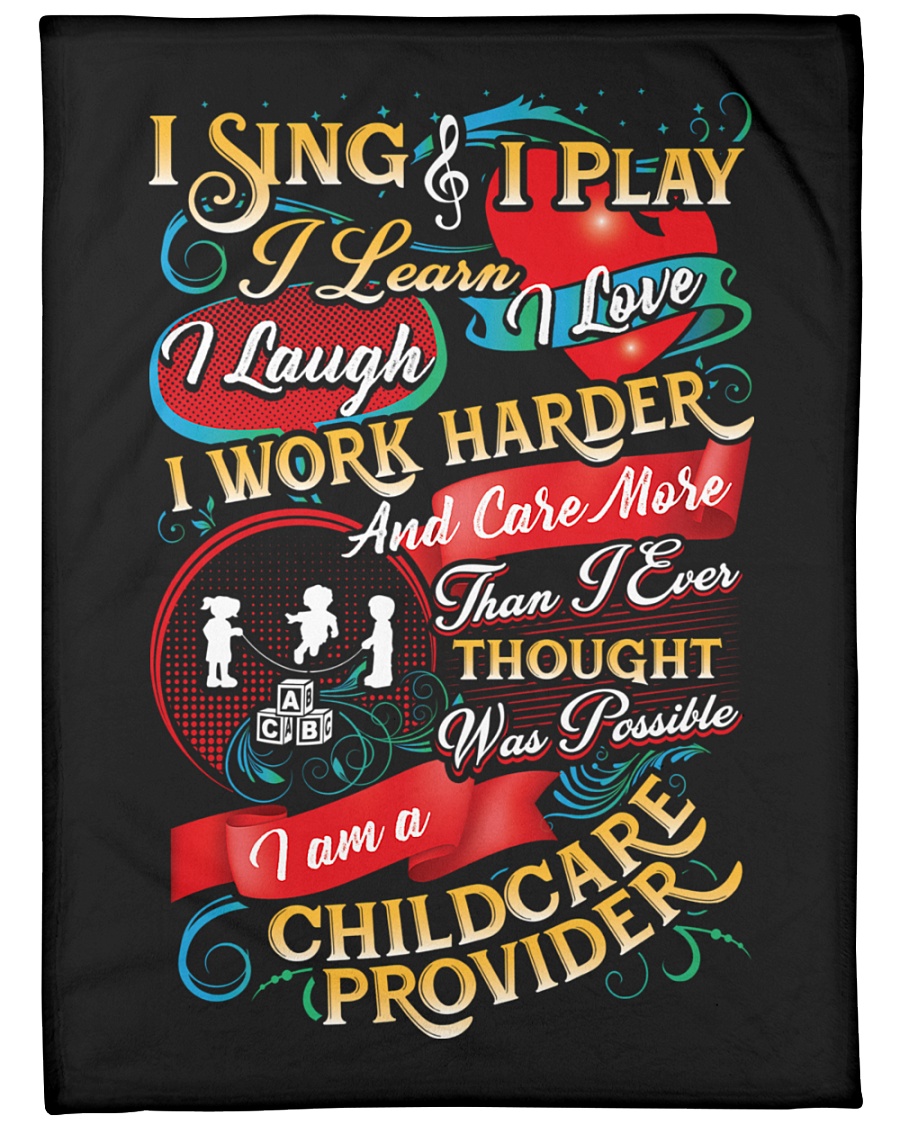 I am A Childcare Provider Large Fleece Blanket - 60" x 80"