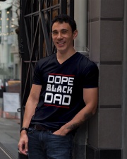 Dope black dad V-Neck T-Shirt lifestyle-mens-vneck-front-1