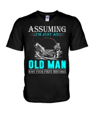 fishing old man V-Neck T-Shirt thumbnail