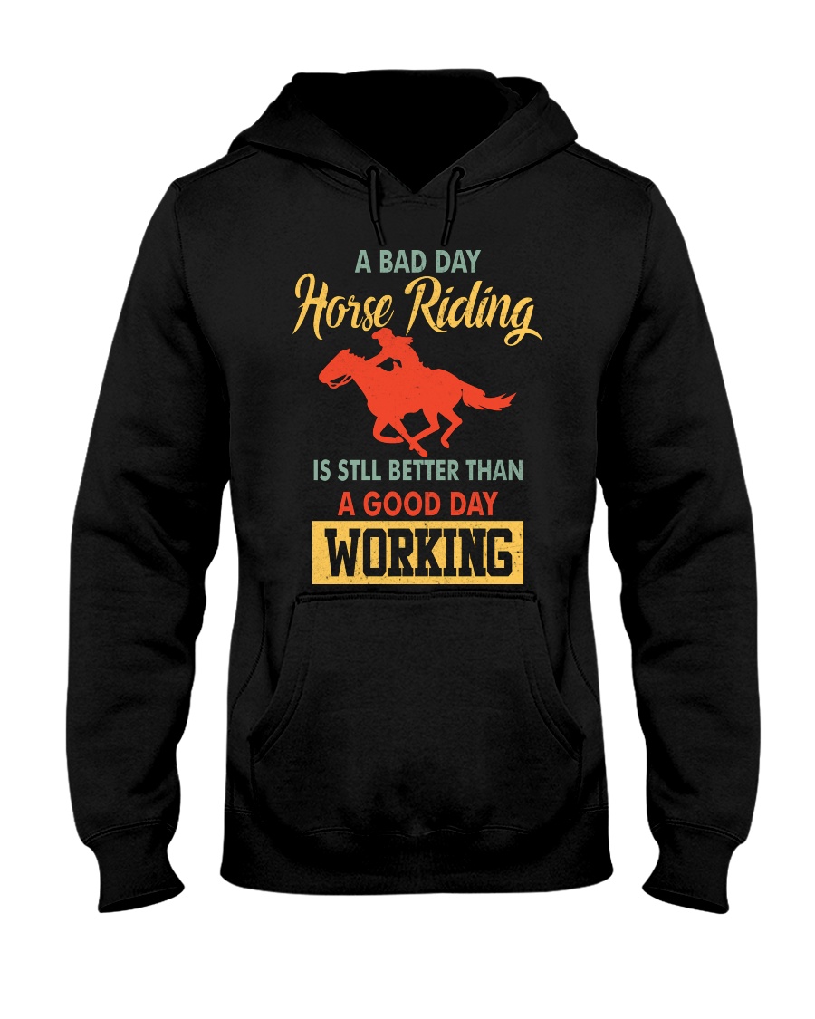 bad day horse riding Hooded Sweatshirt