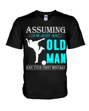 bowling old man V-Neck T-Shirt thumbnail