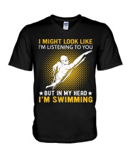 swimming in my head V-Neck T-Shirt thumbnail